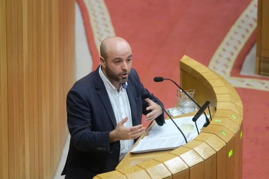O portavoz de En Marea no Parlamento da Galiza, Lu&iacute;s Villares (Arxina). 