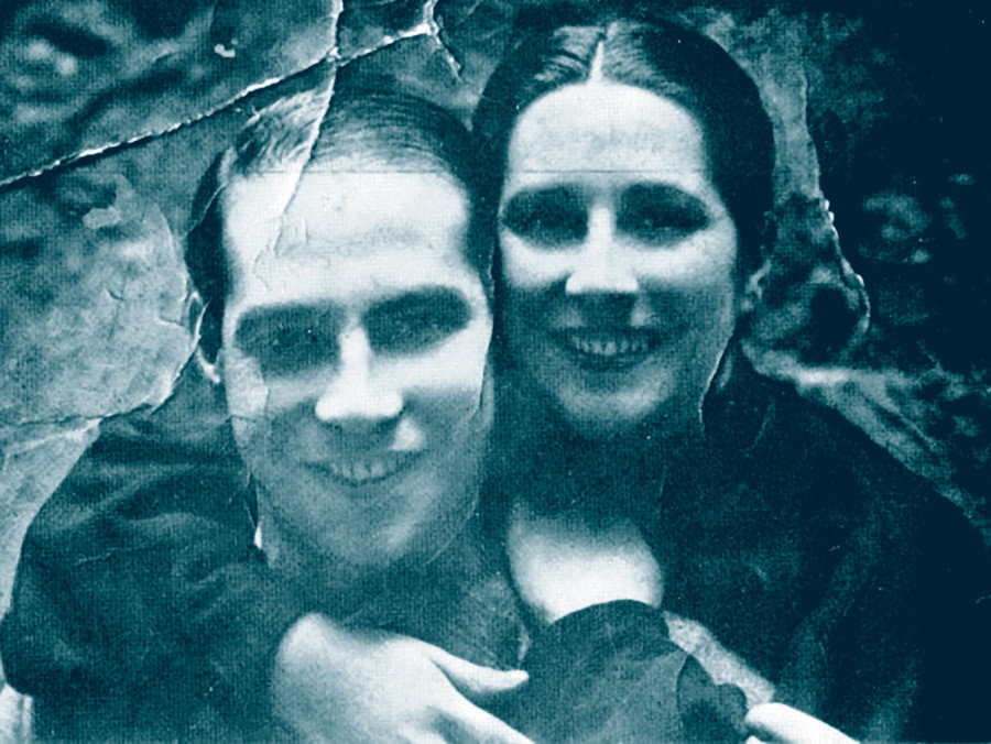 A militante comunista Isabel Ríos e a súa parella Manuel Calvelo