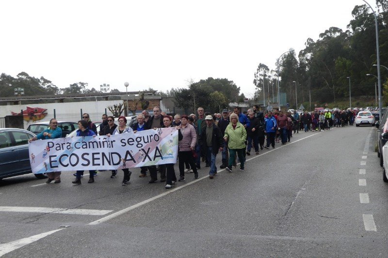 Protesta da veciñanza de Camposancos (A Guarda) o domingo 1 de marzo.