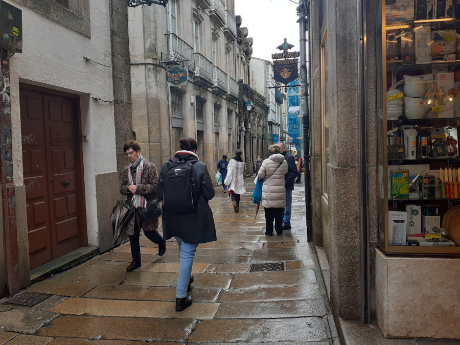 Rúa da zona histórica de Compostela (Riobó Prada)