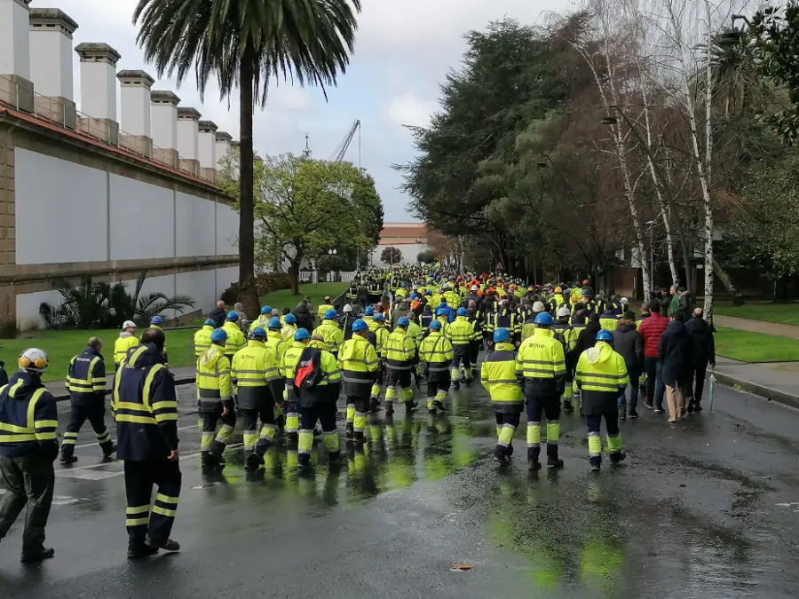 Manifestaci&oacute;n do persoal de Navantia en Ferrol (Europa Press)