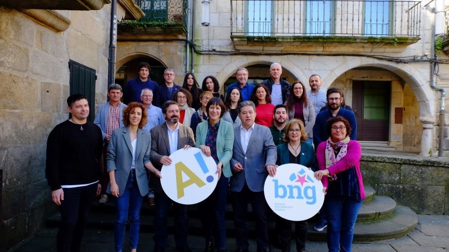 Ana Pontón e Luís Bará na presentación da candidatura do BNG en Pontevedra (Imaxe: Nós Diario)