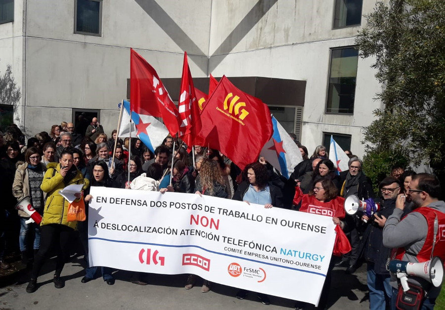 Protesta da  folga de Unitono en Ourense (Nós Diario)