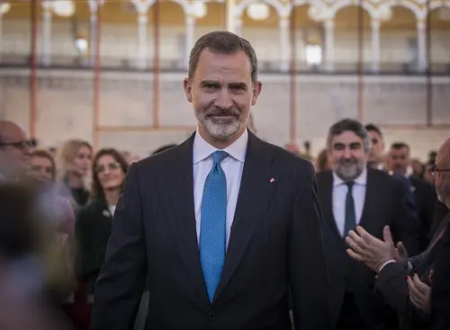 O rei Felipe VI, nun evento [Imaxe: Europa Press].
