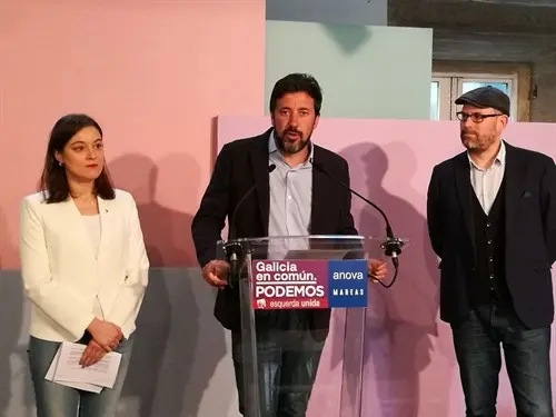Eva Solla, Ant&oacute;n G&oacute;mez-Reino e Marti&ntilde;o Noriega (Galicia en Com&uacute;n).