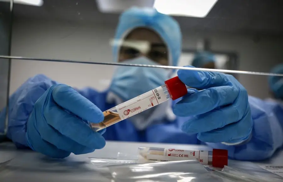 An&aacute;lise de coronavirus nun laboratorio (Imaxe: Marwan Naamani)