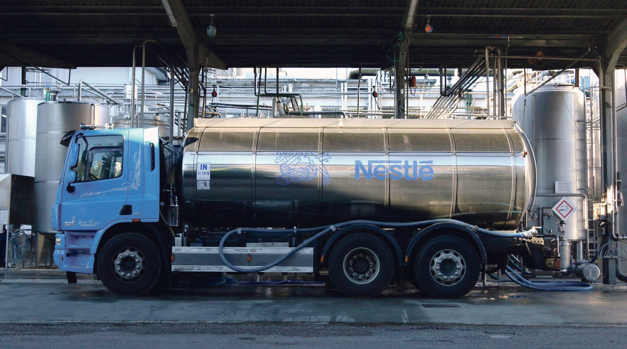 Camión de leite de Nestlé (Europa Press).