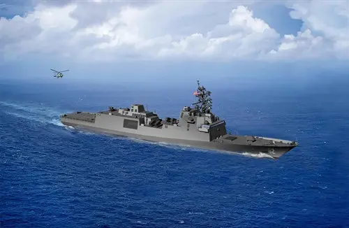 Recreaci&oacute;n virtual da fragata (Ex&eacute;rcito do Mar dos EUA).