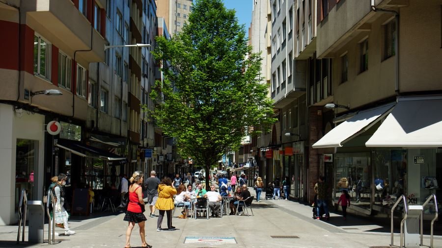 Rúa Barcelona, no barrio da Agra do Orzán, A Coruña (Imaxe: Olaia Tubío)