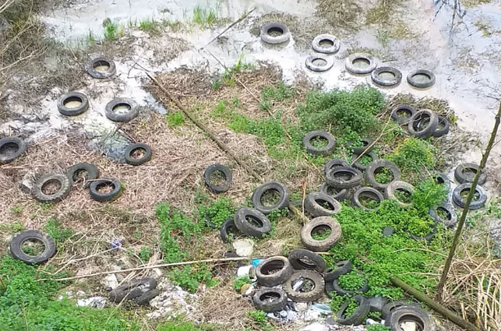 Neumáticos e contaminación na mina de Touro
