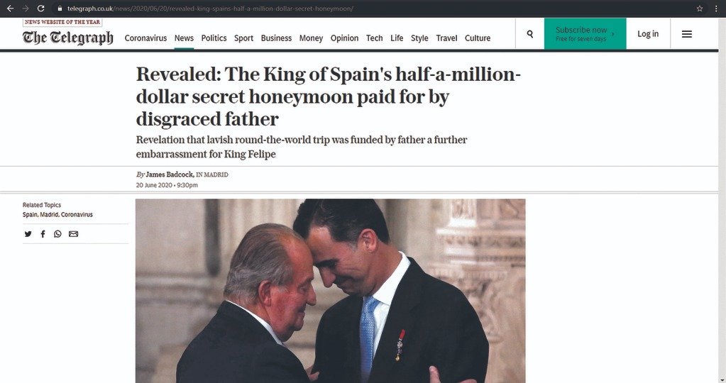 Novamente a prensa inglesa destapa un escándalo da Familia Real española. (Foto: Nós Diario).