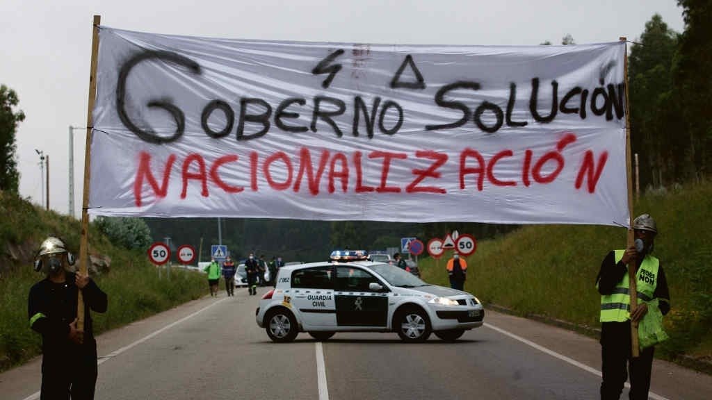 Protesta de persoal de Alcoa (Carlos Castro/ Europa Press)