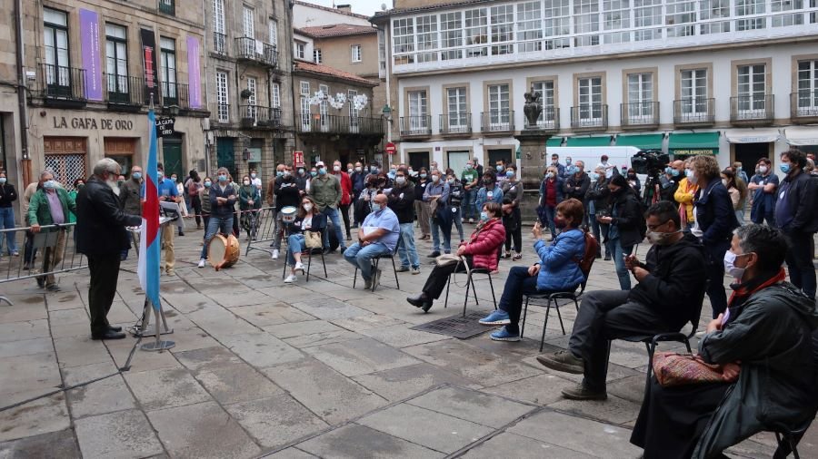 O candidato do BNG pola circunscrición da Coruña, Xosé Luís Rivas Mini, nun acto de celebración do estatuto (Imaxe:BNG).