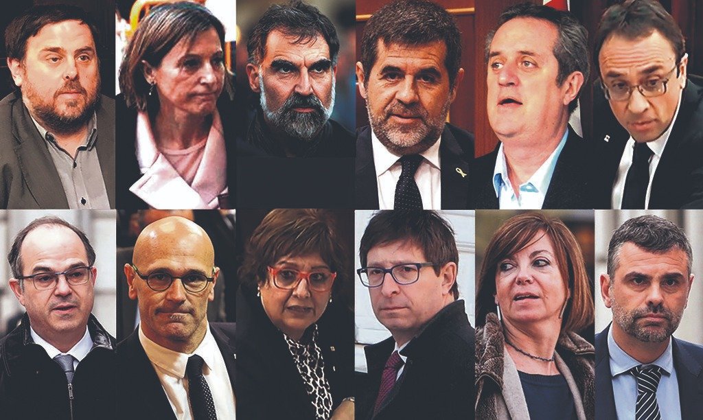 Dirixentes nacionalistas procesados polo referendo do 1 de outubro. (Foto: EP).