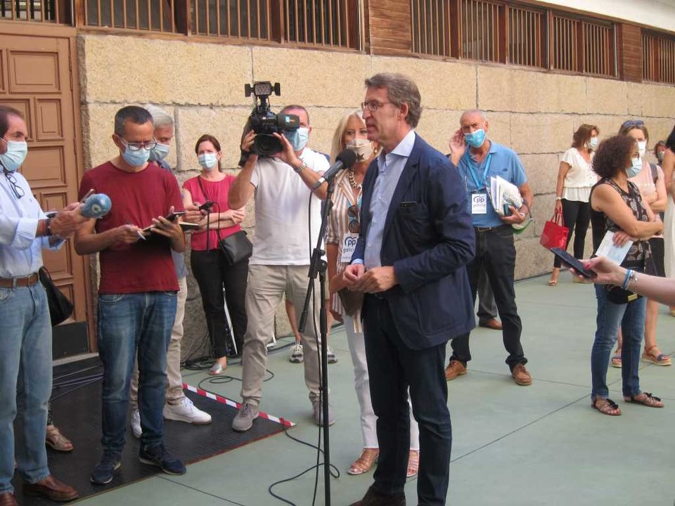 Alberto Núñez Feixoo, logo de votar o 12-X en Vigo (Imaxe: Europa Press)