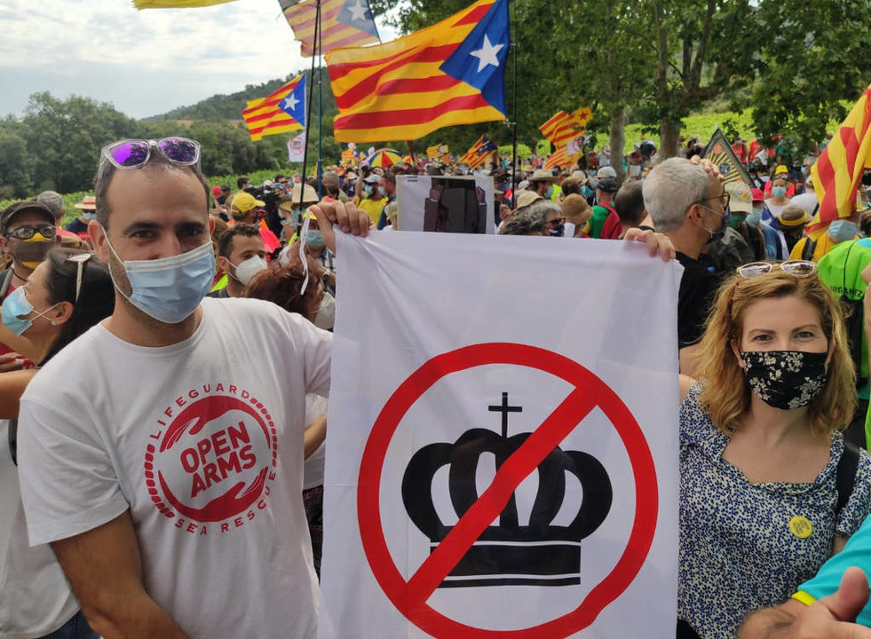 Catalunya protestas contra a visita dor ei español (Foto @raquelsans)