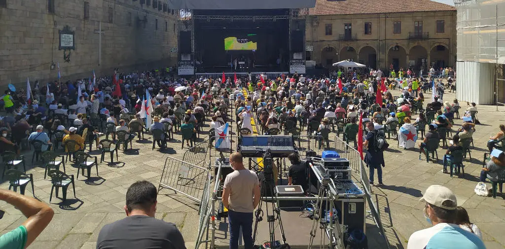 Manifestaci&oacute;n do BNG en Compostela.