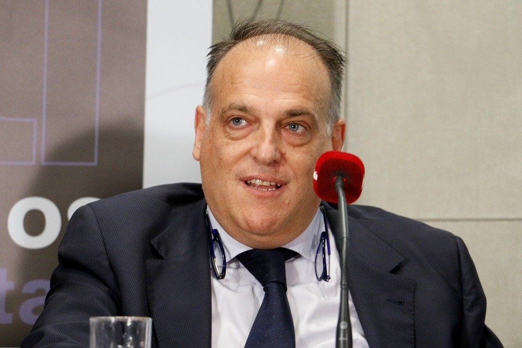 O presidente da Liga, Javier Tebas (Foto: Nós Diario).