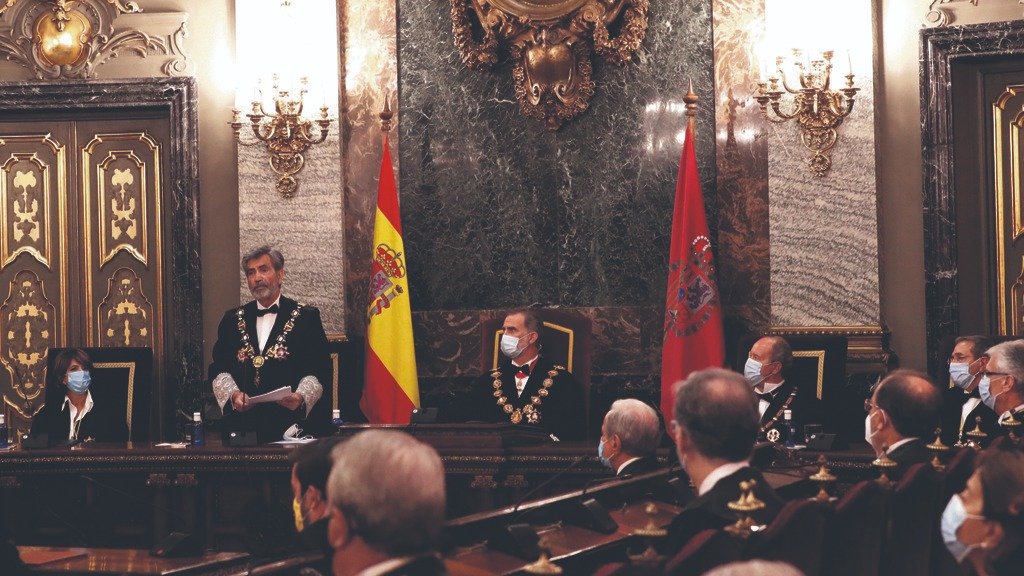 O presidente do Consello Xeral do Poder Xudicial, Carlos Lesmes, no acto de onte no Supremo.  (Foto: Europa Press).