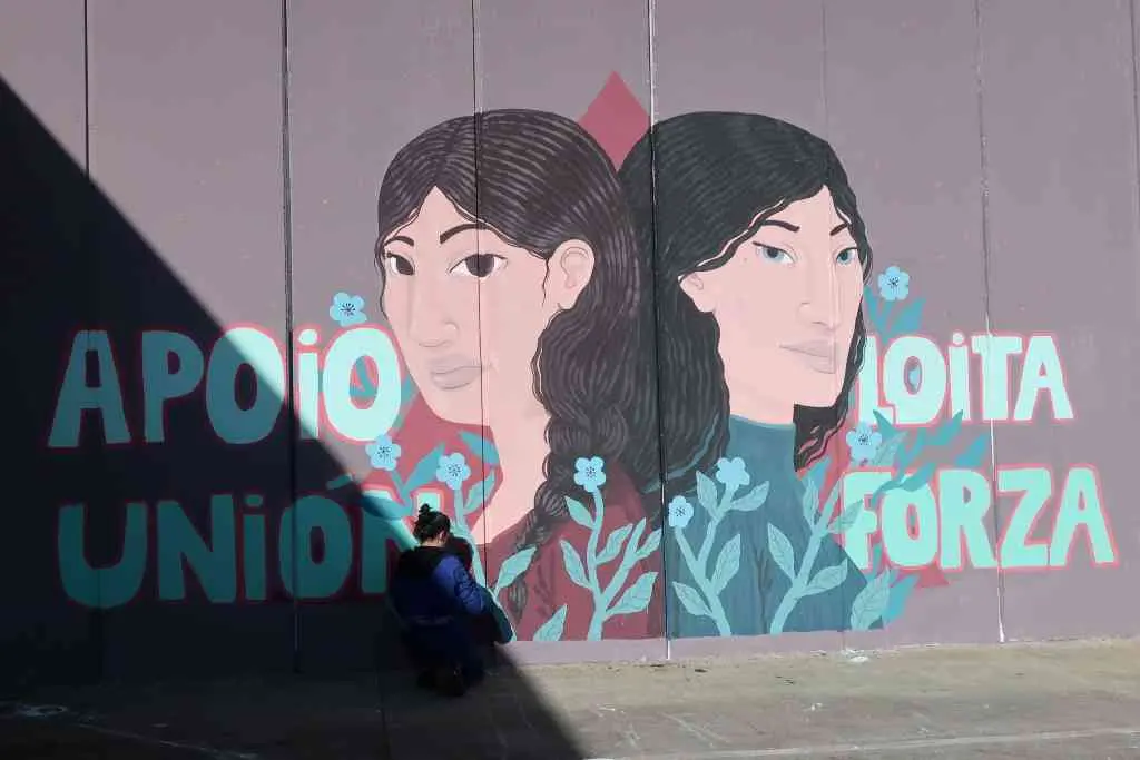 Mural realizado por presas do c&aacute;rcere da Lama (Europa Press).