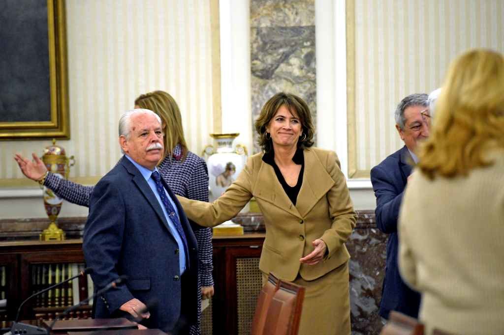 O tenente fiscal do Tribunal Supremo, Luis Navajas, nunha foto de arquivo coa fiscala xeral do Estado, Dolores Delgado (Imaxe: Óscar Cañas / Europa Press)