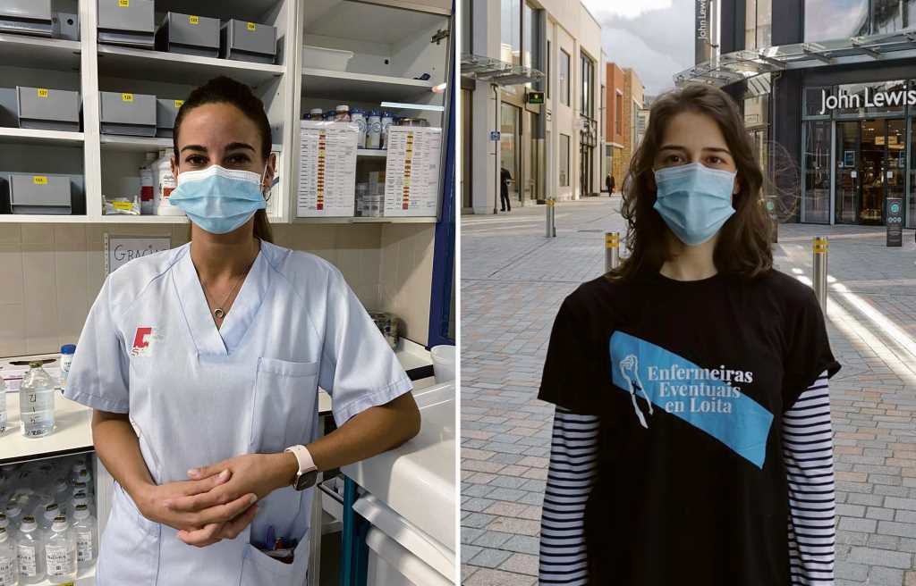 Laura Carrera e Teresa Nieto traballan de enfermeiras en Cantabria e Reino Unido (Imaxe: Nós Diario).