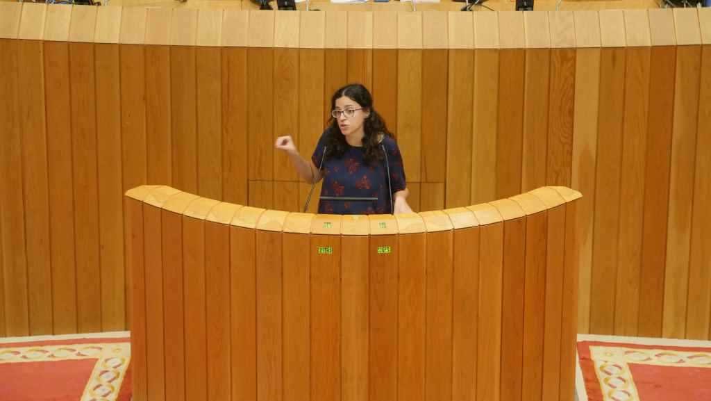 A deputada do BNG, Noa Presas, no pleno do Parlamento.