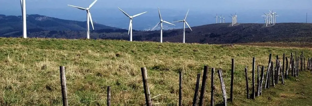 Parque e&oacute;lico do Sobredo no concello de Arbo (Imaxe: Observatorio E&oacute;lico da Galiza).