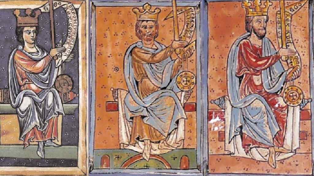 Ordoño III, Vermudo II e Afonso V. Miniaturas medievais da catedral de León. (Foto: Nós Diario)