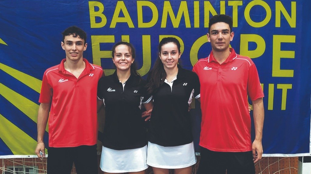 As catro representantes galegas no Europeo de bádminton (Foto: Federación Galega de Bádminton).