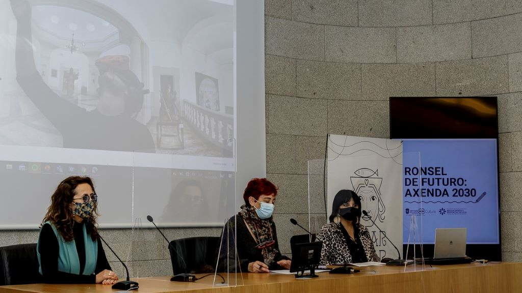 Aurelia Balseiro, Maite Ferreiro e Encarna Lago na presentación das actividades. Nós Diario, museos deputación
