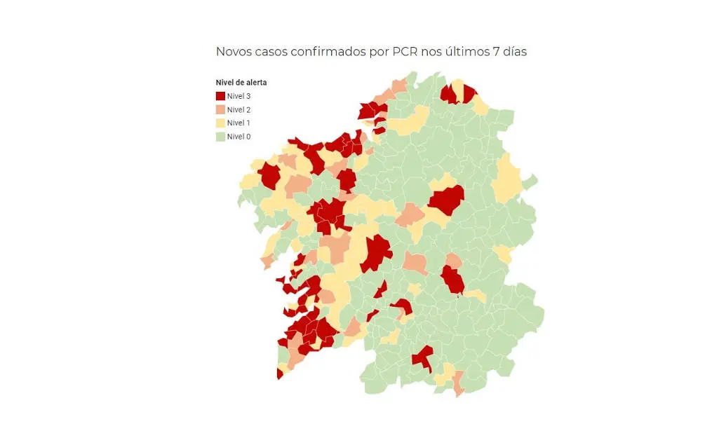 mapa concellos covid coronavirus