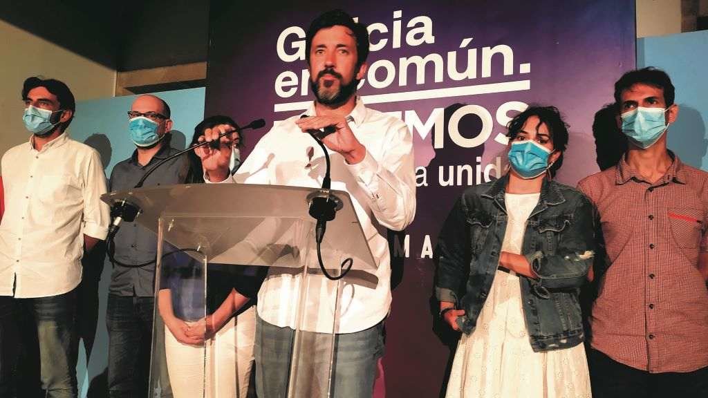 Antón Gómez-Reino comparecendo tras coñecer os resultados das eleccións galegas. Europa Press