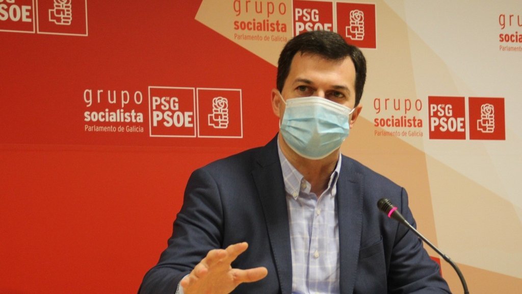 O secretario xeral do PSdeG, Gonzalo Caballero, nunha rolda de prensa o 16 de novembro de 2020 (Imaxe: Europa Press).