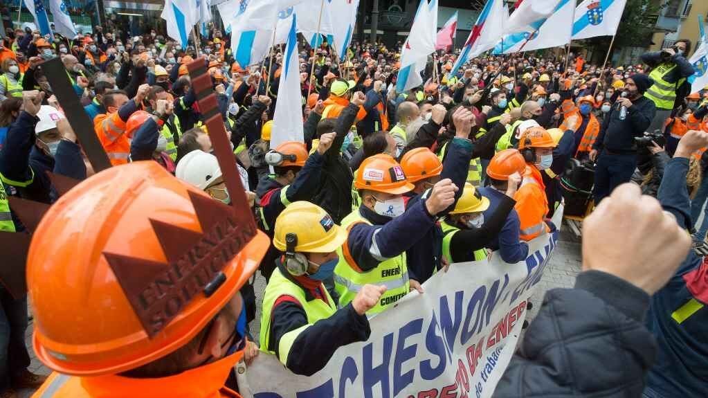 Manifestación dos traballadores de Alcoa nas rúas de Lugo (Carlos Castro / Europa Press).