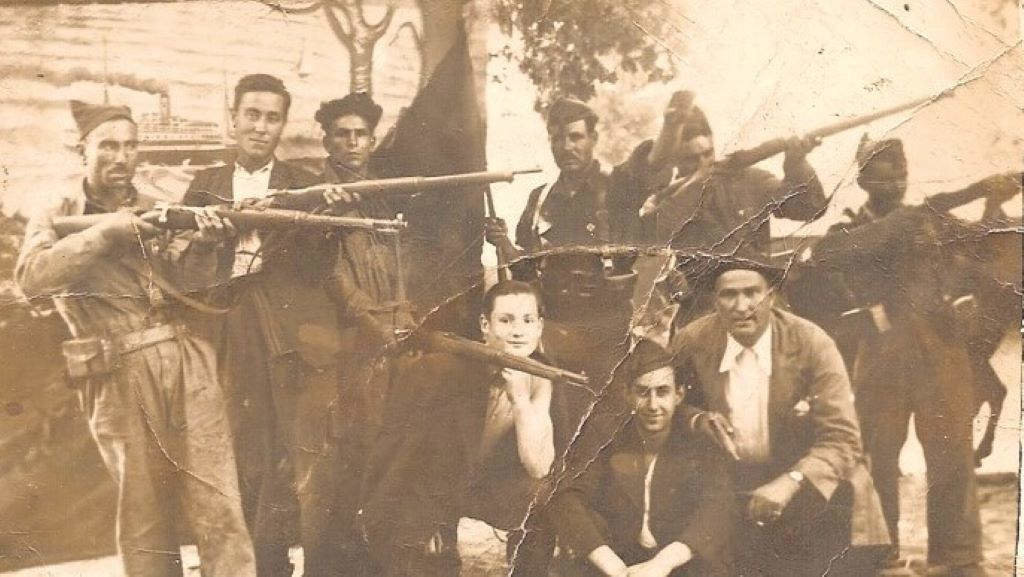 Milicianos falanxistas da comarca de Sarria. (Foto: Arquivo Nomes e voces)