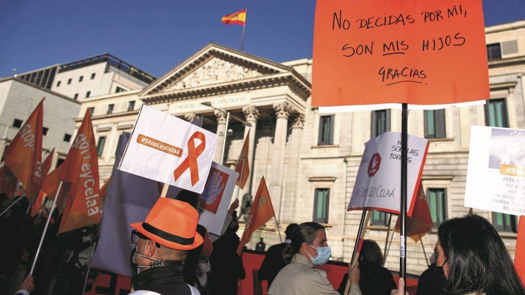 Manifestación contra a Lomloe. (Foto: Eduardo Parra / Europa Press)