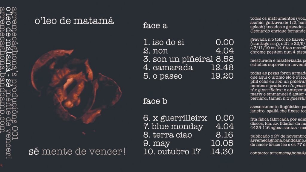 Tapa do disco de O'Leo de Matamá (Foto: Nós Diario).