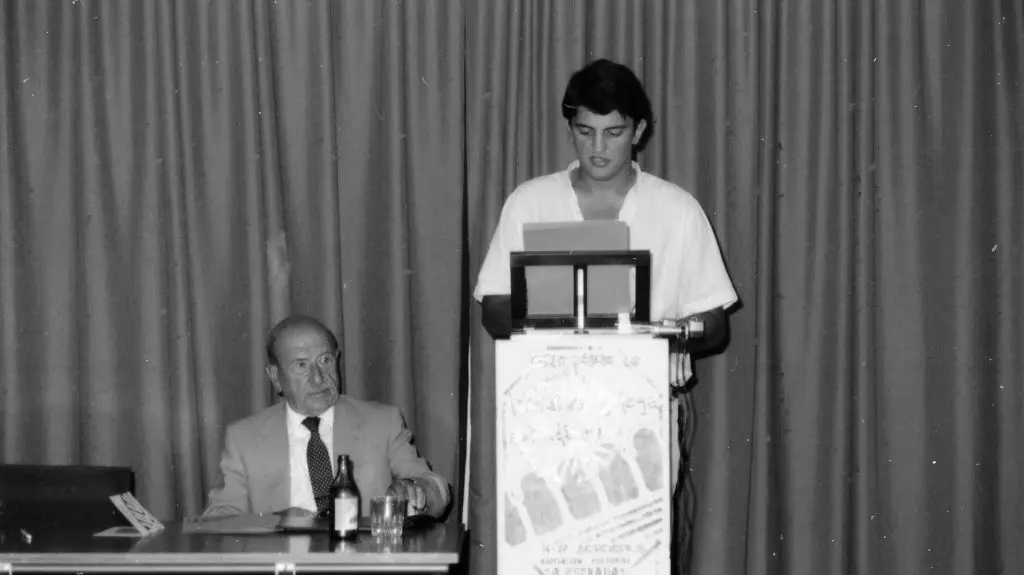 Carvalho Calero (esquerda) nun acto. (Foto: N&oacute;s Diario).