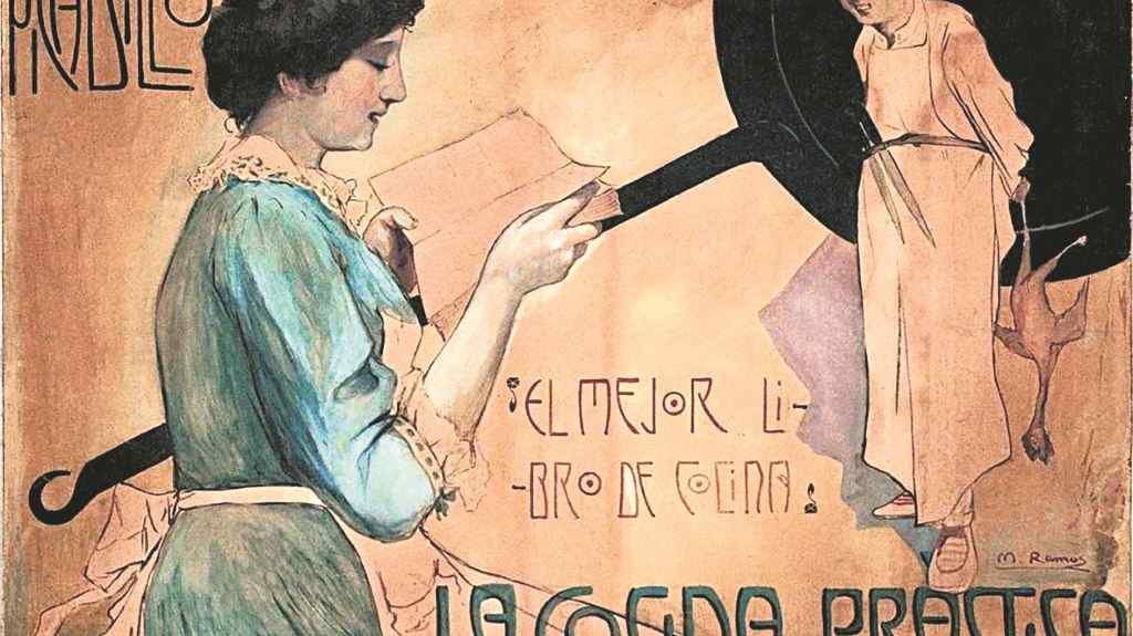 Cartel de 1909 para o libro 'La cocina práctica de Picadillo, a grande obra da cociña galega' (Foto: Nós Diario).