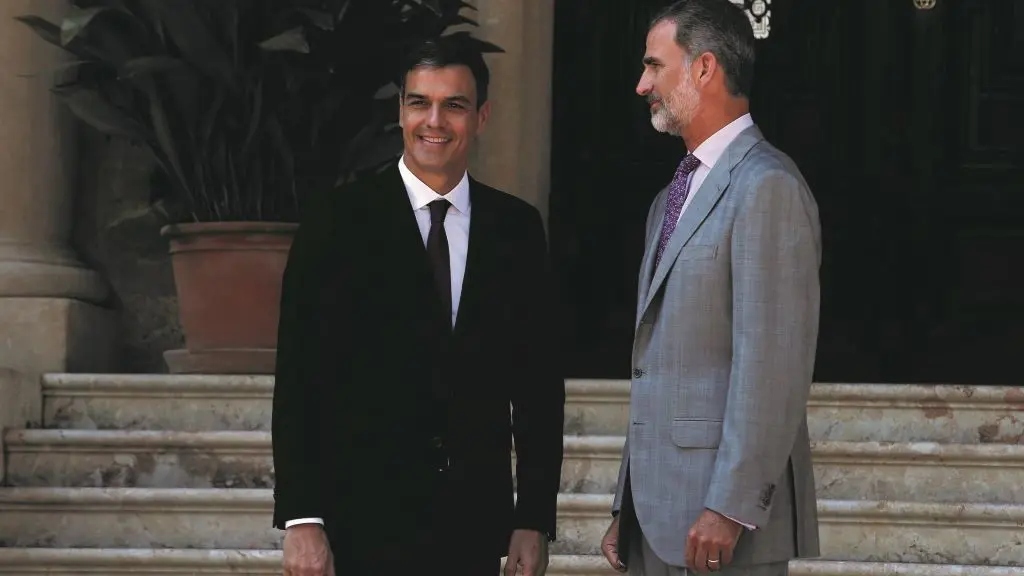 Pedro S&aacute;nchez con Felipe VI nunha imaxe de arquivo. (Foto: Europa Press)