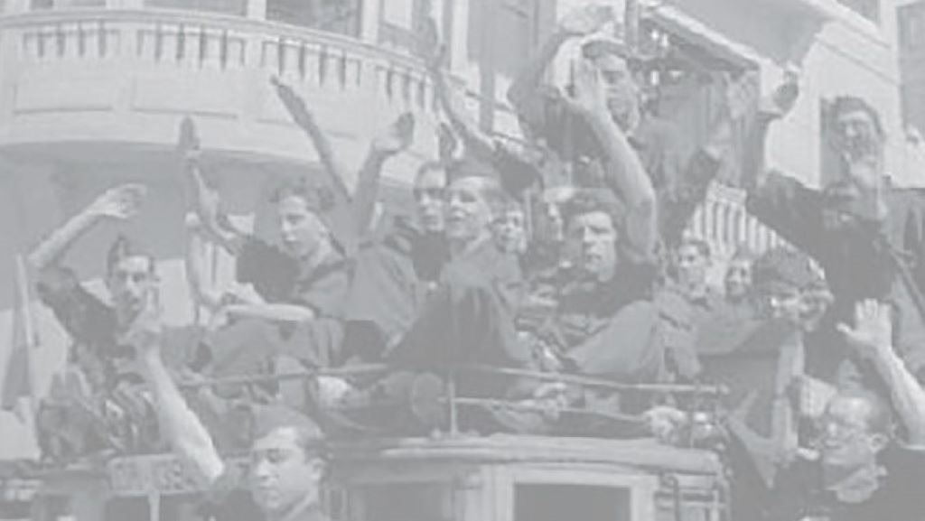 Milicianos de Falanxe en Monforte en agosto de 1936. (Foto: Arquivo da Biblioteca Nacional de España. Fondo Erich Andres)