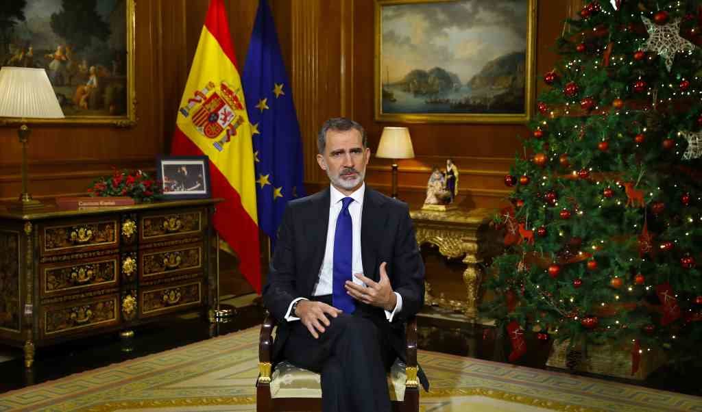 O rei Felipe VI no discruso de Nadal