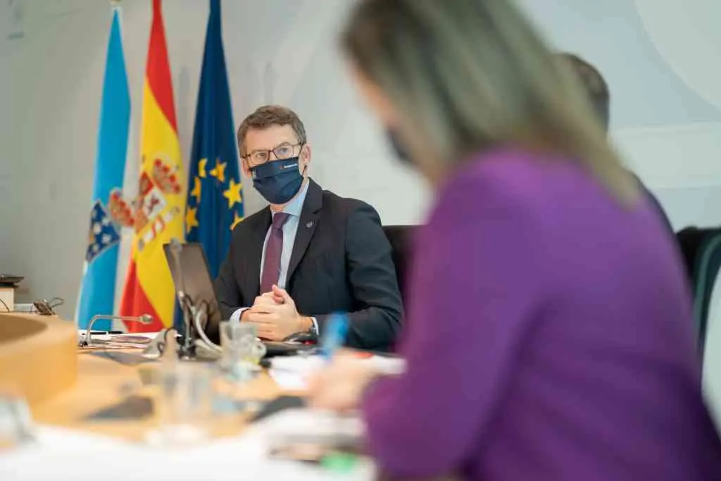 O presidente da Xunta, Alberto N&uacute;&ntilde;ez Feixoo, compareceu ante os medios ap&oacute;s o &uacute;ltimo Consello da Xunta de 2020.