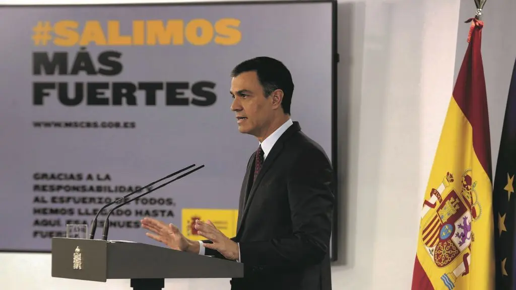 Pedro S&aacute;nchez compareceu  ante os medios para facer balanza do primeiro ano de lexislatura. (Foto: Europa Press)
