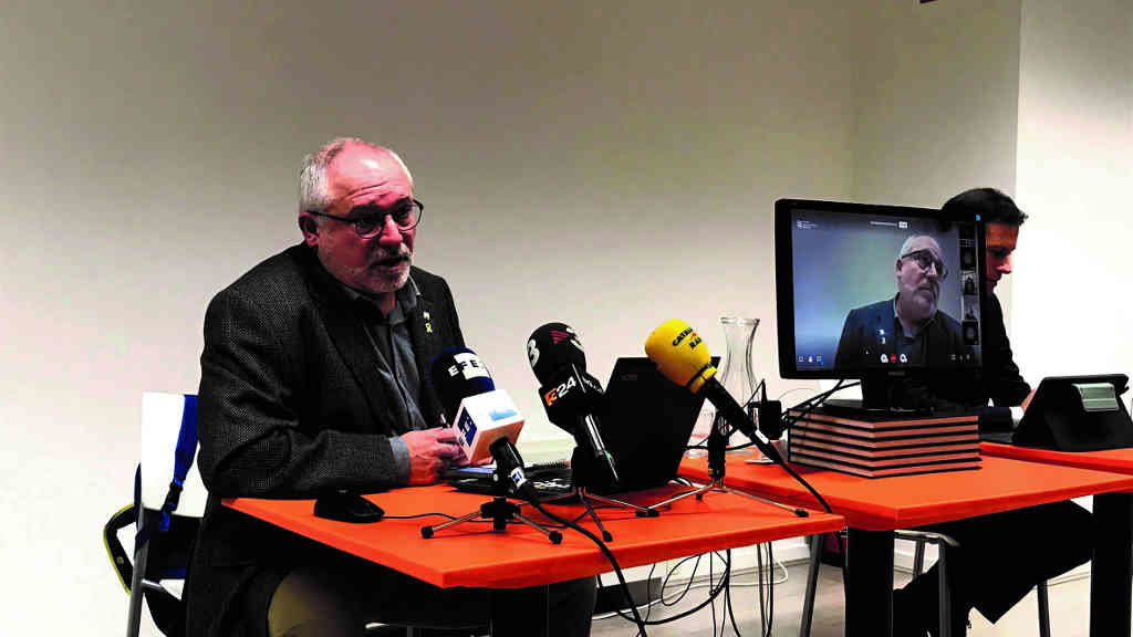 Lluís Puig nunha rolda de prensa en Bruxelas (Cedida)