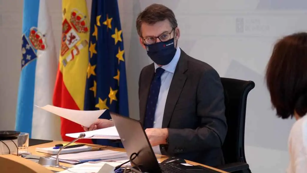 Alberto N&uacute;&ntilde;ez Feixoo, esta quinta feira, presidindo o Consello de Goberno da Xunta (Foto: Arxina).