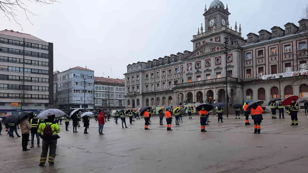 Traballadoras e traballadores do estaleiro de Navantia Ferrol e da auxiliar nunha concentraci&oacute;n en Ferrol (Europa Press)