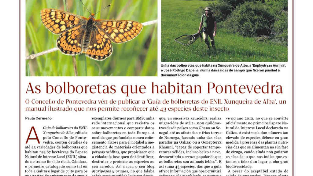 Reportaxe de Paula Cermeño, 'As bolboretas que habitan Pontevedra'.