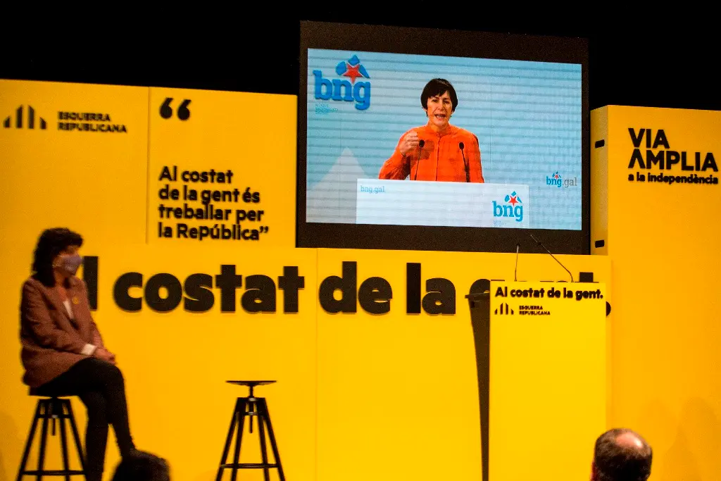 A portavoz nacional do BNG, Ana Pont&oacute;n, no acto central de campa&ntilde;a de ERC en Xirona. -  GL&Ograve;RIA S&Aacute;NCHEZ - EUROPA  PRESS
GL&Ograve;RIA S&Aacute;NCHEZ - EUROPA PRESS
7/2/2021